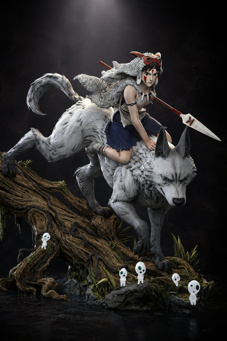 San & Moro | Princess Mononoke | Fan Art – Fully Magnetized Hand-Painted Figure