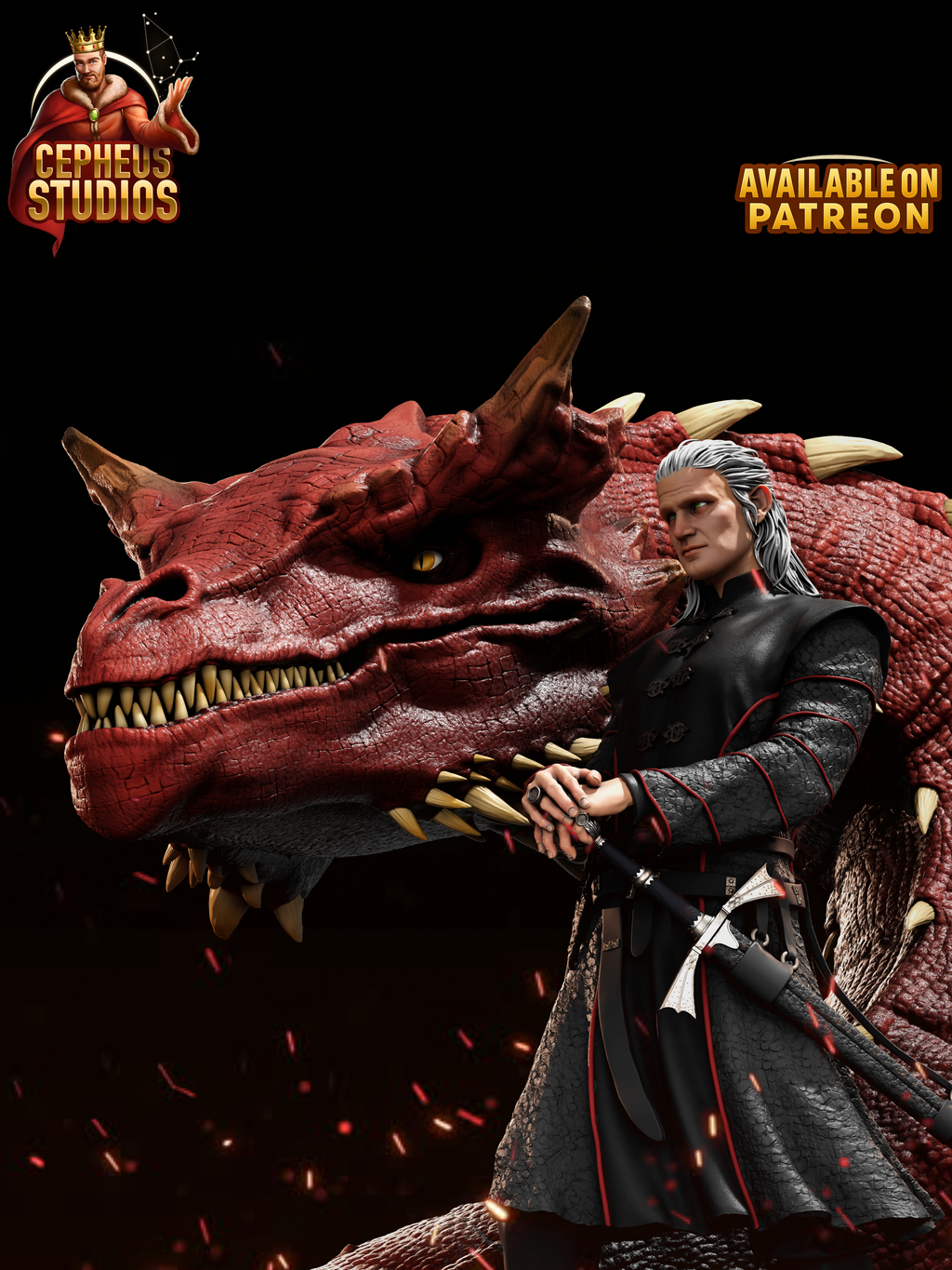 Daemon Targaryen & Caraxes | House of the Dragon Fan Art | Fully Magnetized Collectible Figurine