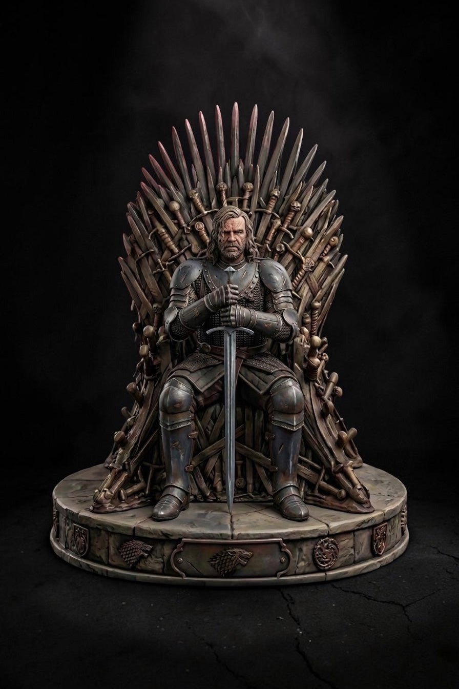 Custom Iron Throne Figurine – Game of Thrones Collectible (Ned Stark & Custom Characters)