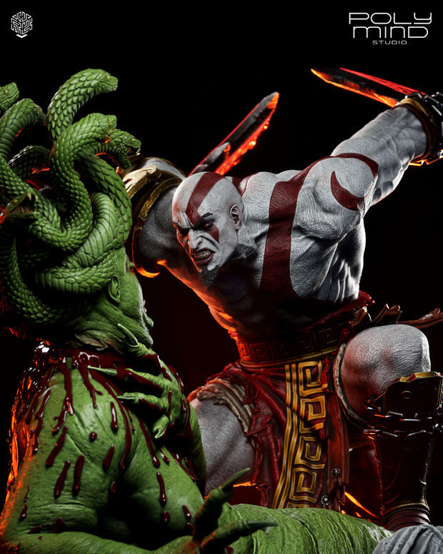 Kratos vs Medusa Diorama | God of War | Fan Art – Fully Magnetized Hand-Painted Figure