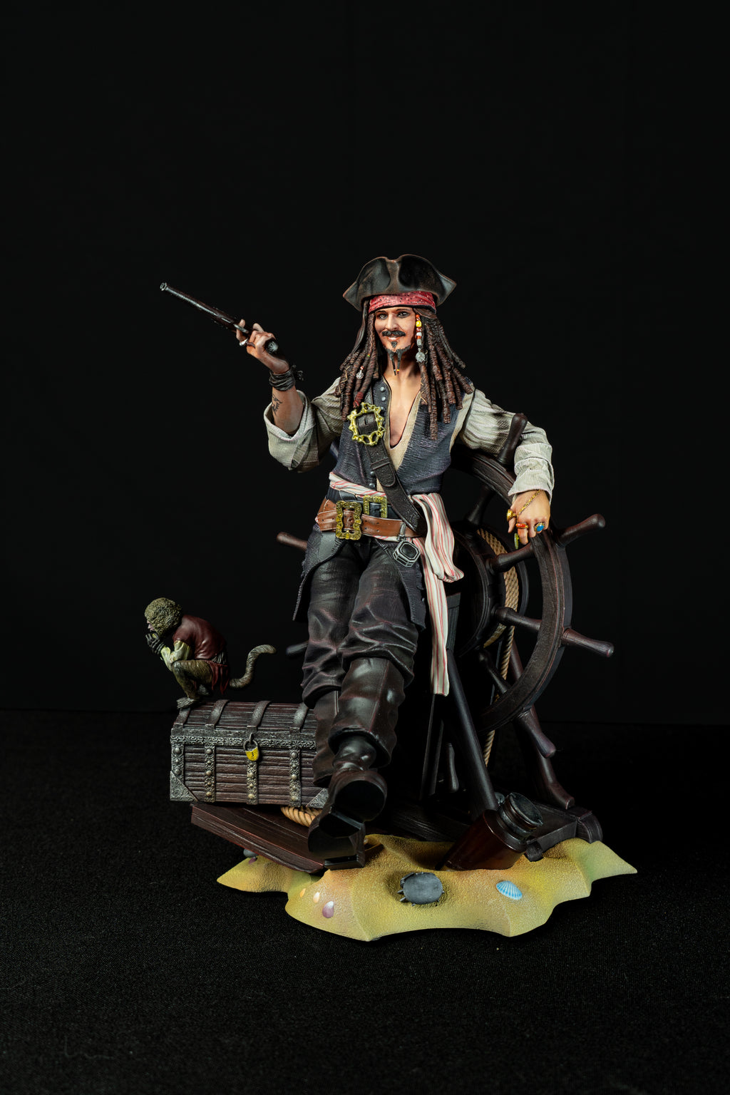 Captain Jack Sparrow | Pirates of the Caribbean | Fan Art – Fully Magnetized Hand-Painted Figure