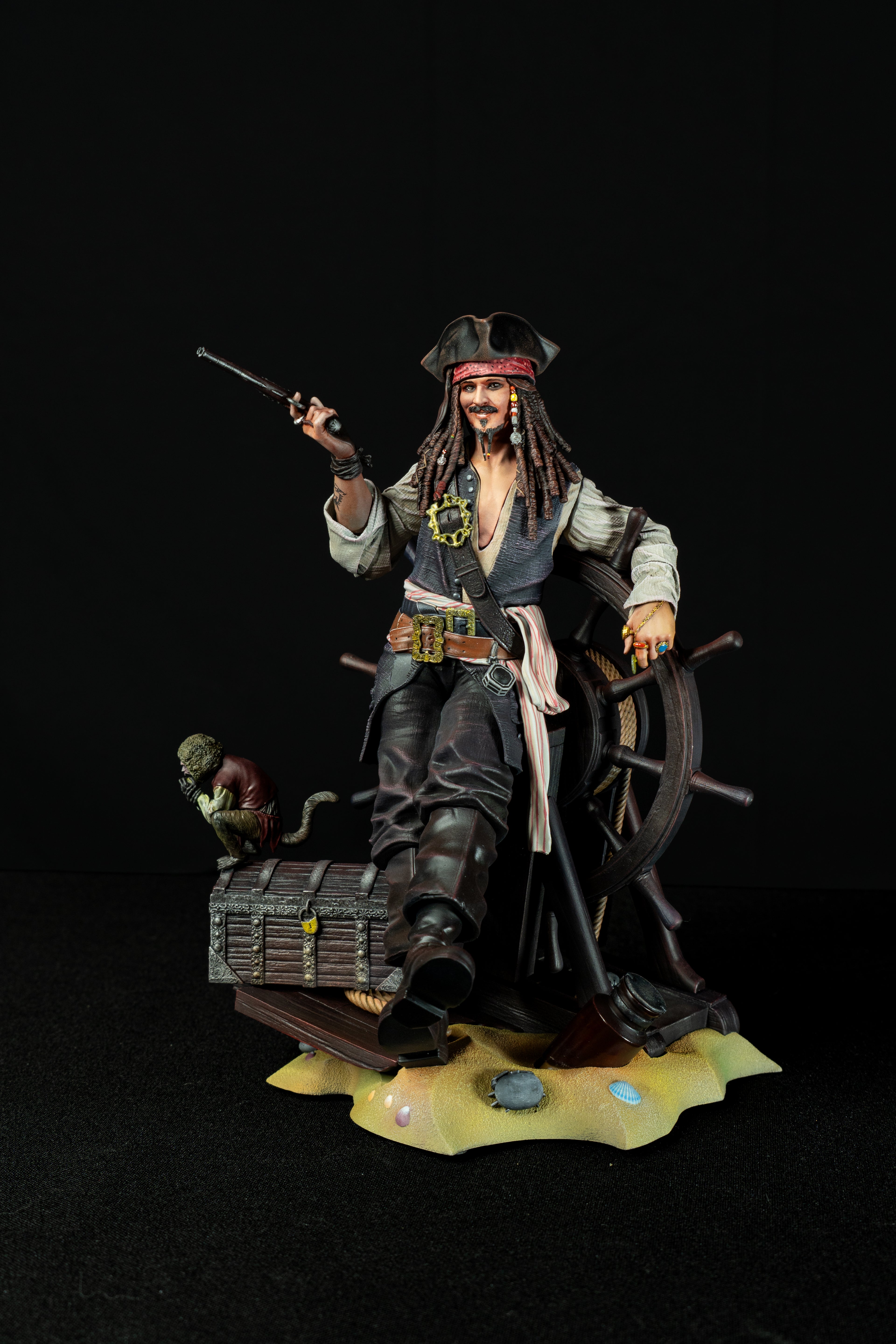 Captain Jack Sparrow | Pirates of the Caribbean | Fan Art – Fully Magnetized Hand-Painted Figure