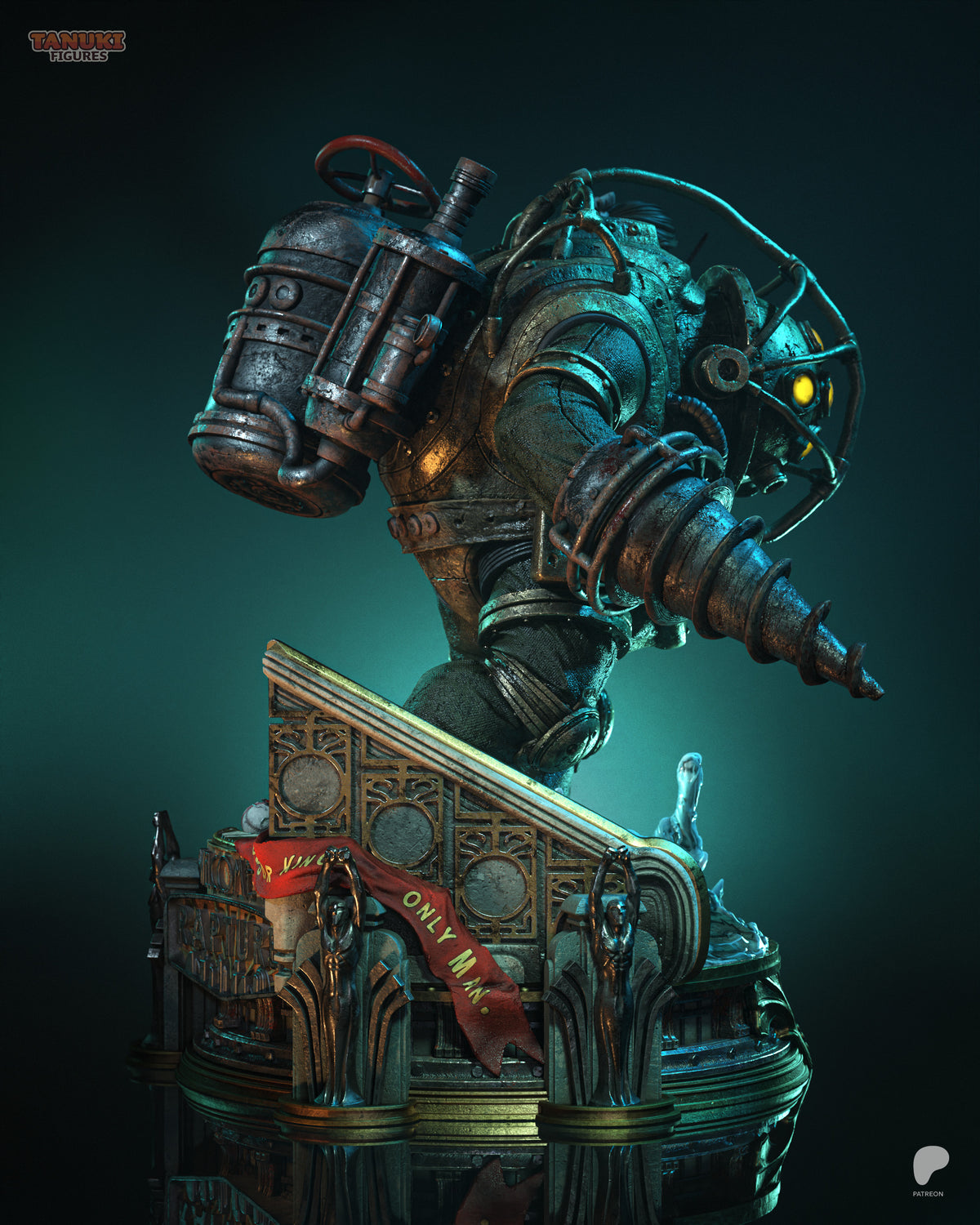 Big Daddy & Little Sister | BioShock | Fan Art | Fully Magnetized Collectible Diorama