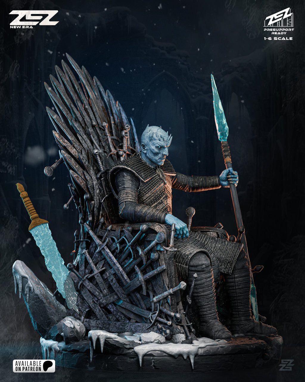 Night King on Iron Throne | Game of Thrones | Fan Art | Fully Magnetized Collectible Diorama