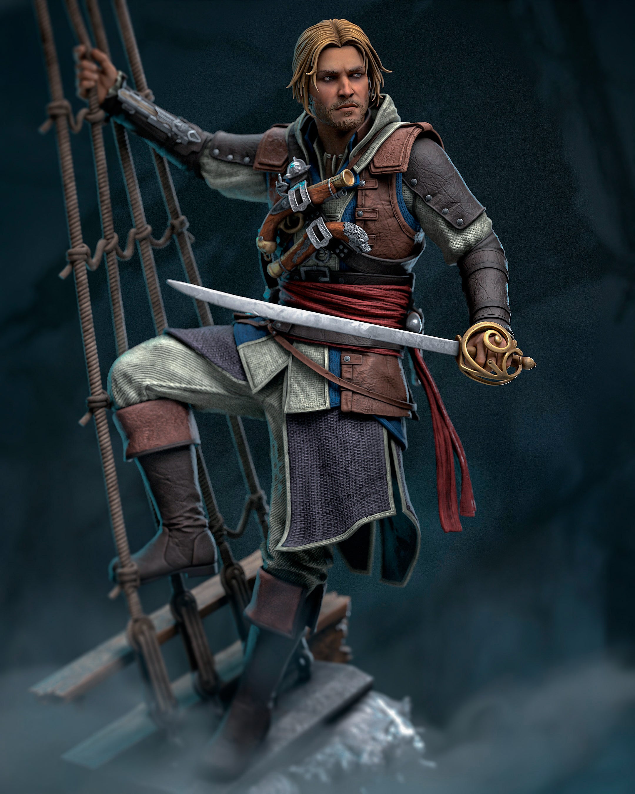 Edward Kenway | Assassin's Creed IV: Black Flag Fan Art | Fully Magnetized Collectible Figurine