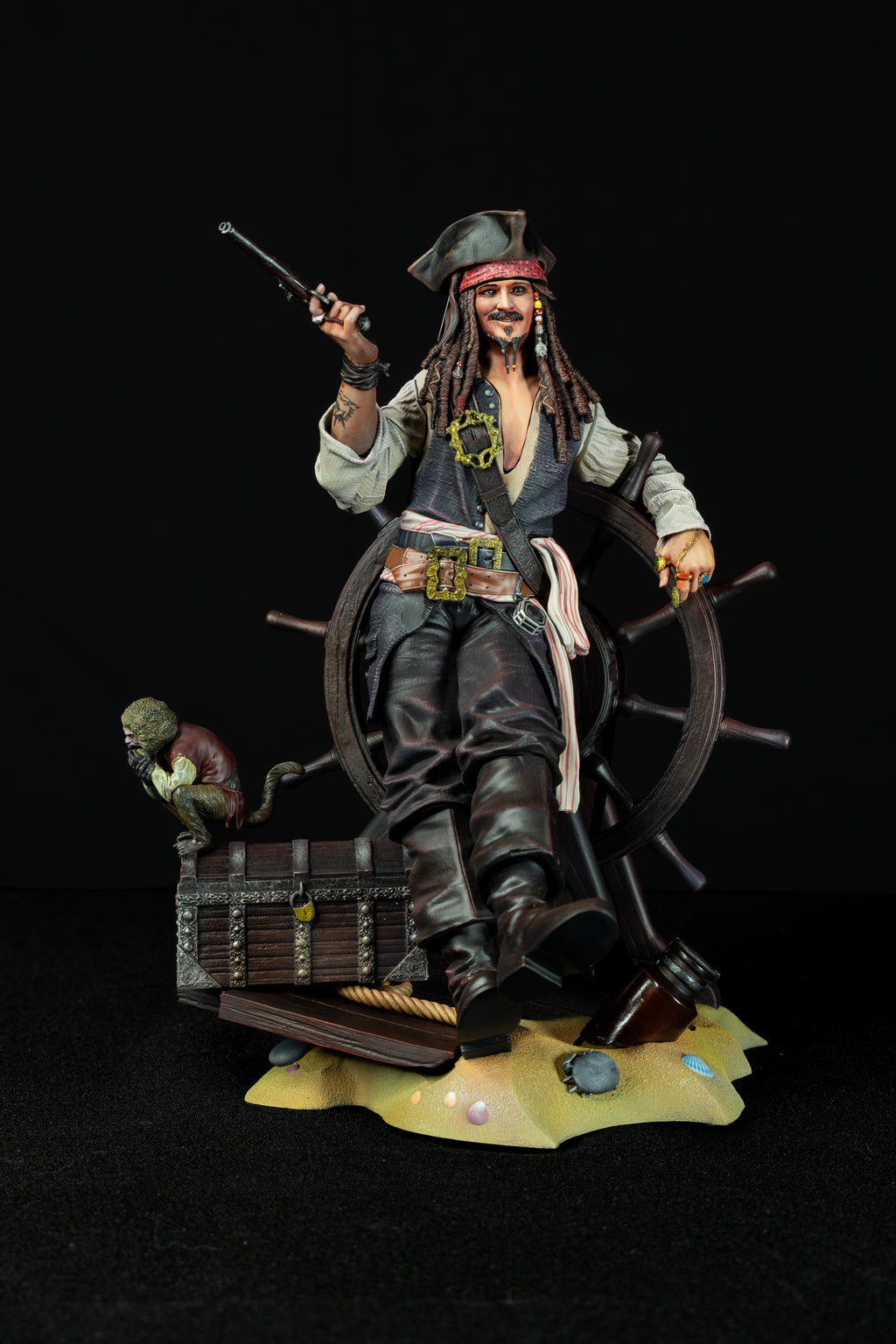 Captain Jack Sparrow | Pirates of the Caribbean | Fan Art – Fully Magnetized Hand-Painted Figure