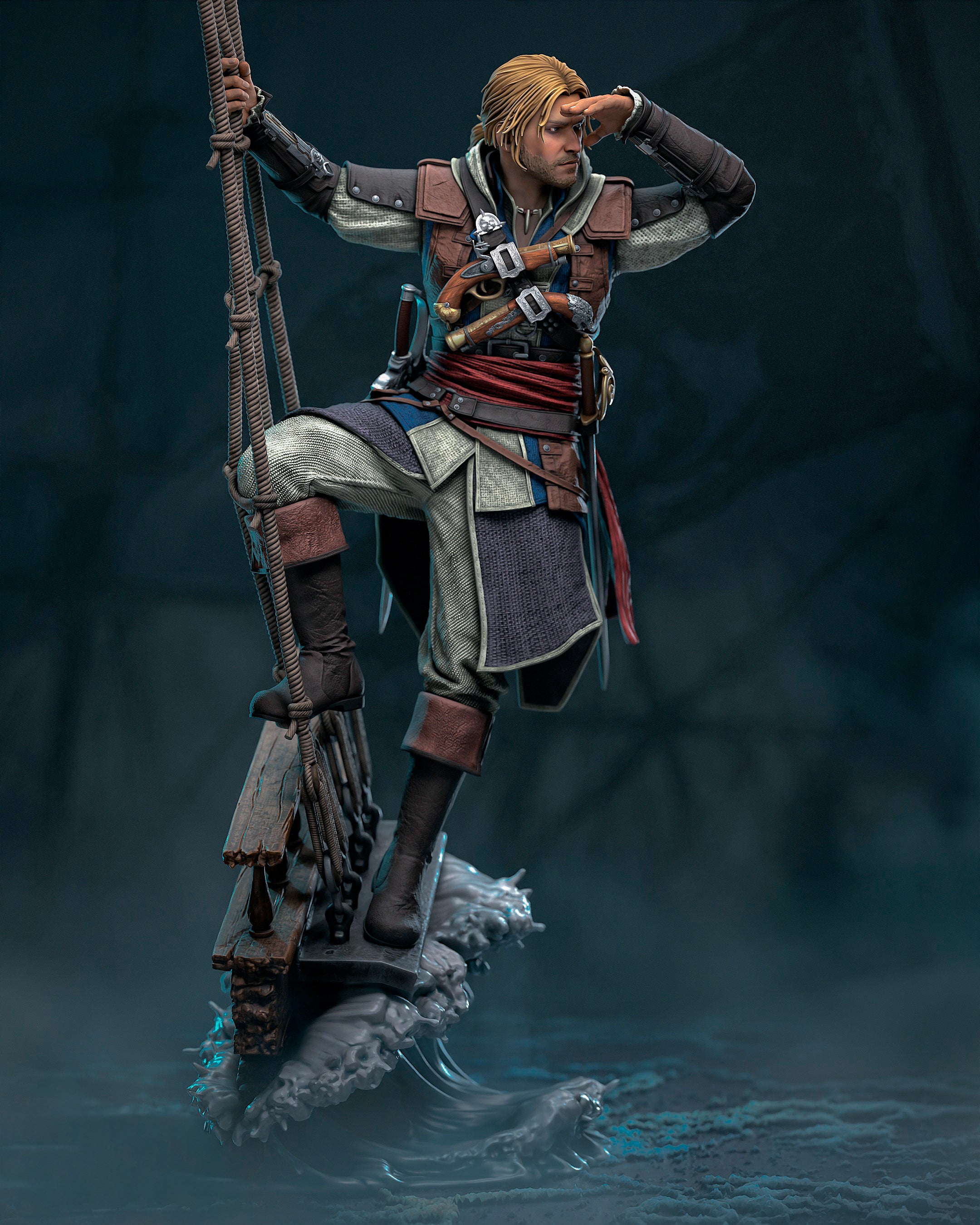 Edward Kenway | Assassin's Creed IV: Black Flag Fan Art | Fully Magnetized Collectible Figurine