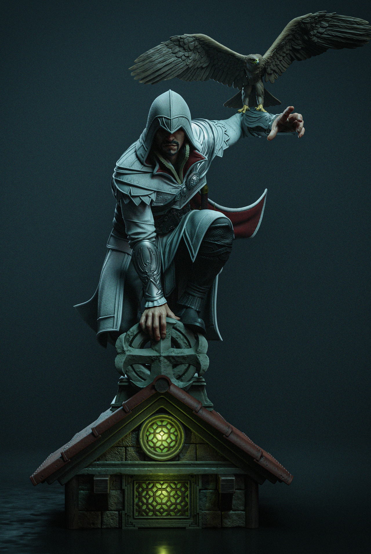 Ezio Auditore Master Assassin Collectible Figurine – Assassin’s Creed Premium Hand-Painted 3D Print Diorama