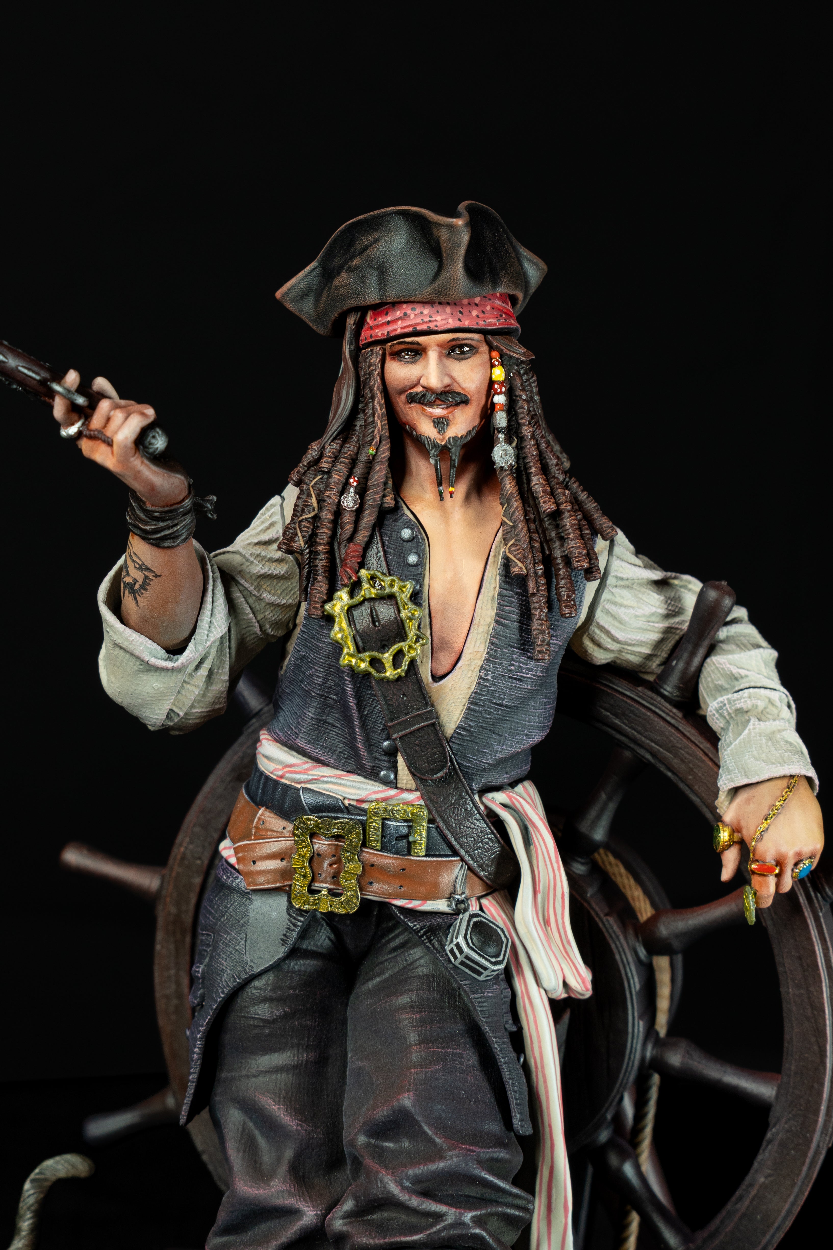 Captain Jack Sparrow | Pirates of the Caribbean | Fan Art – Fully Magnetized Hand-Painted Figure