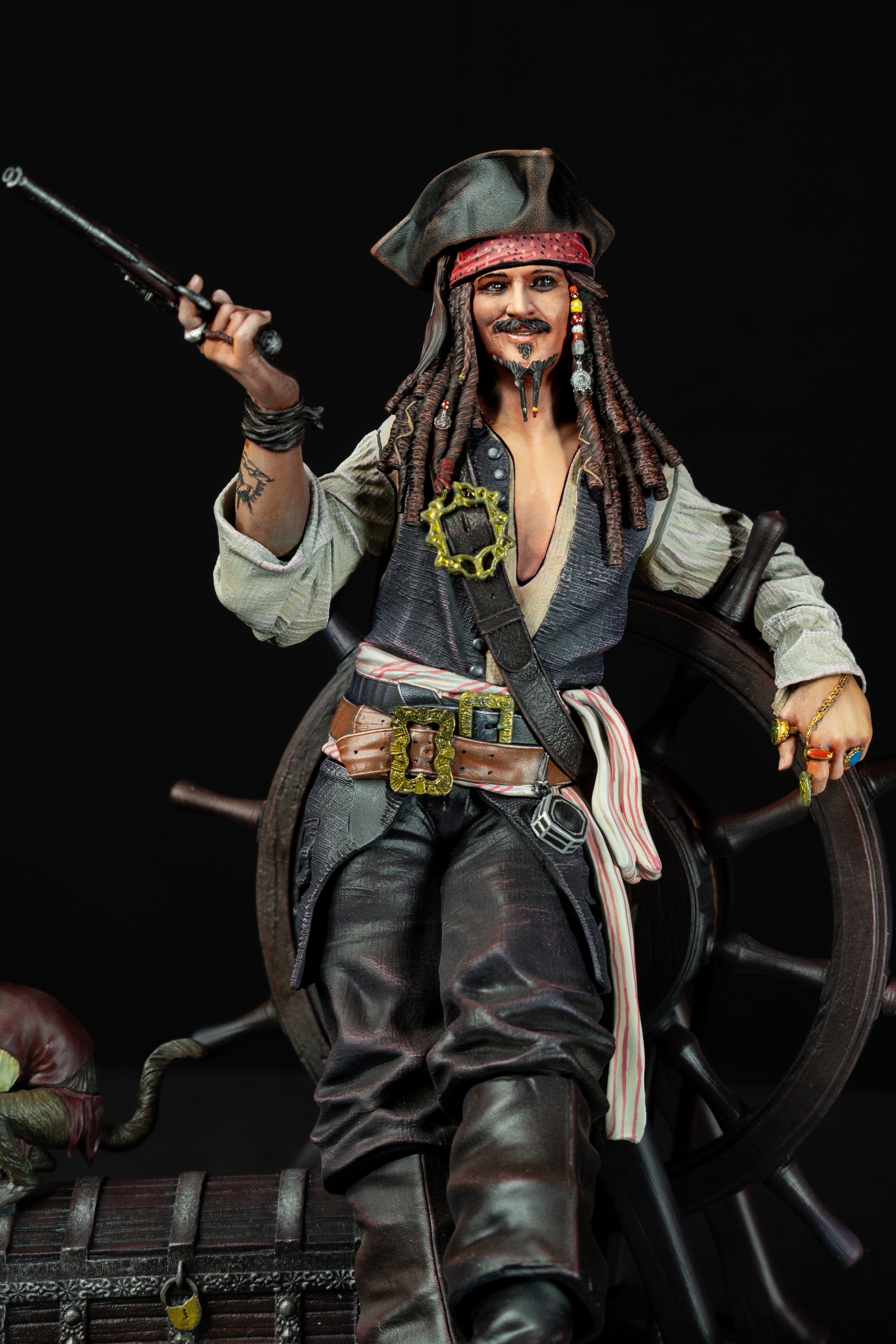 Captain Jack Sparrow | Pirates of the Caribbean | Fan Art – Fully Magnetized Hand-Painted Figure