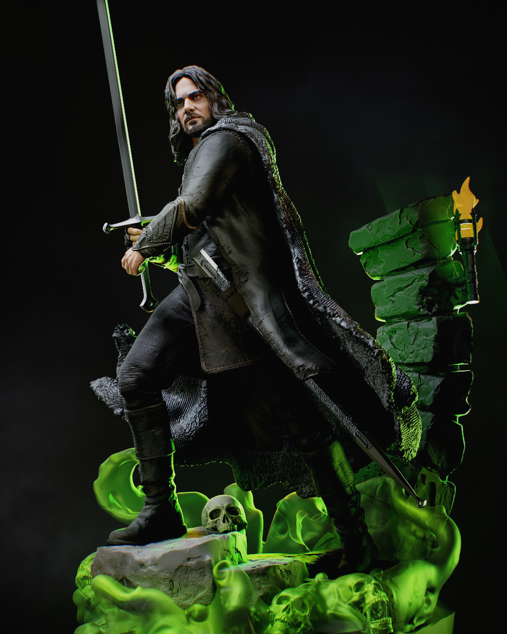 Aragorn (Strider) | The Lord of the Rings | Fan Art | Fully Magnetized Figurine