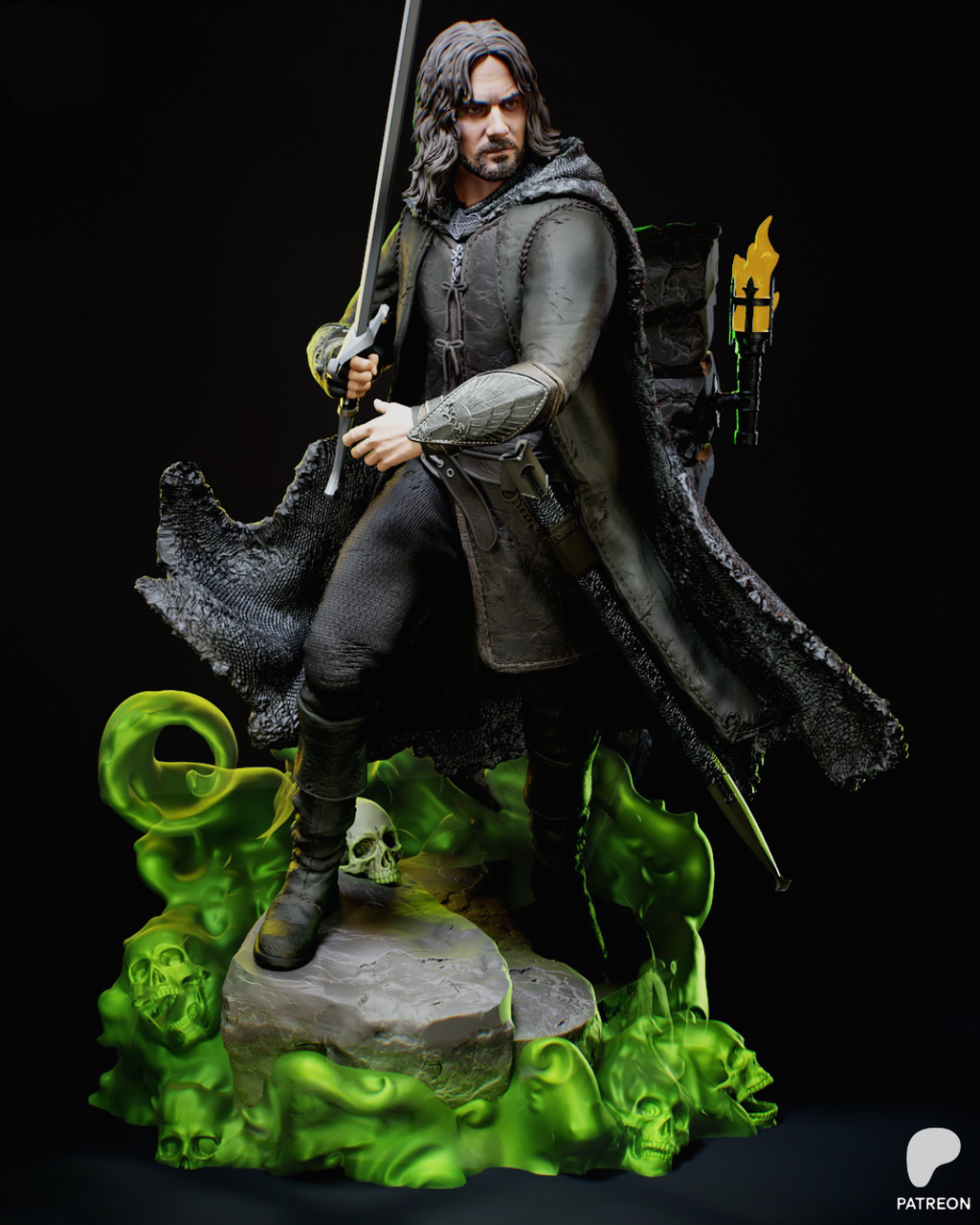 Aragorn (Strider) | The Lord of the Rings | Fan Art | Fully Magnetized Figurine