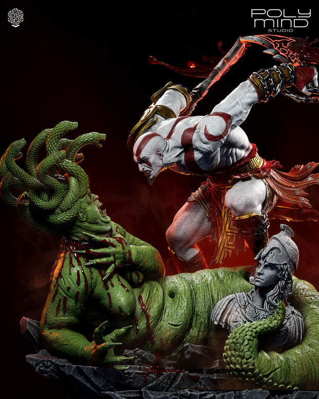 Kratos vs Medusa Diorama | God of War | Fan Art – Fully Magnetized Hand-Painted Figure