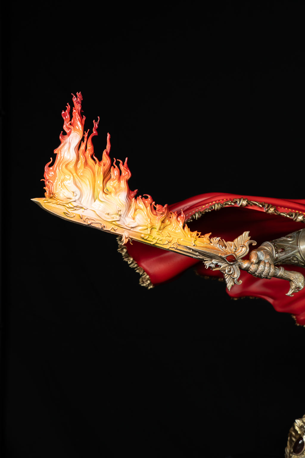 Collectible Fully Magnetized Golden Emperor with Flaming Sword Figurine | base option 2