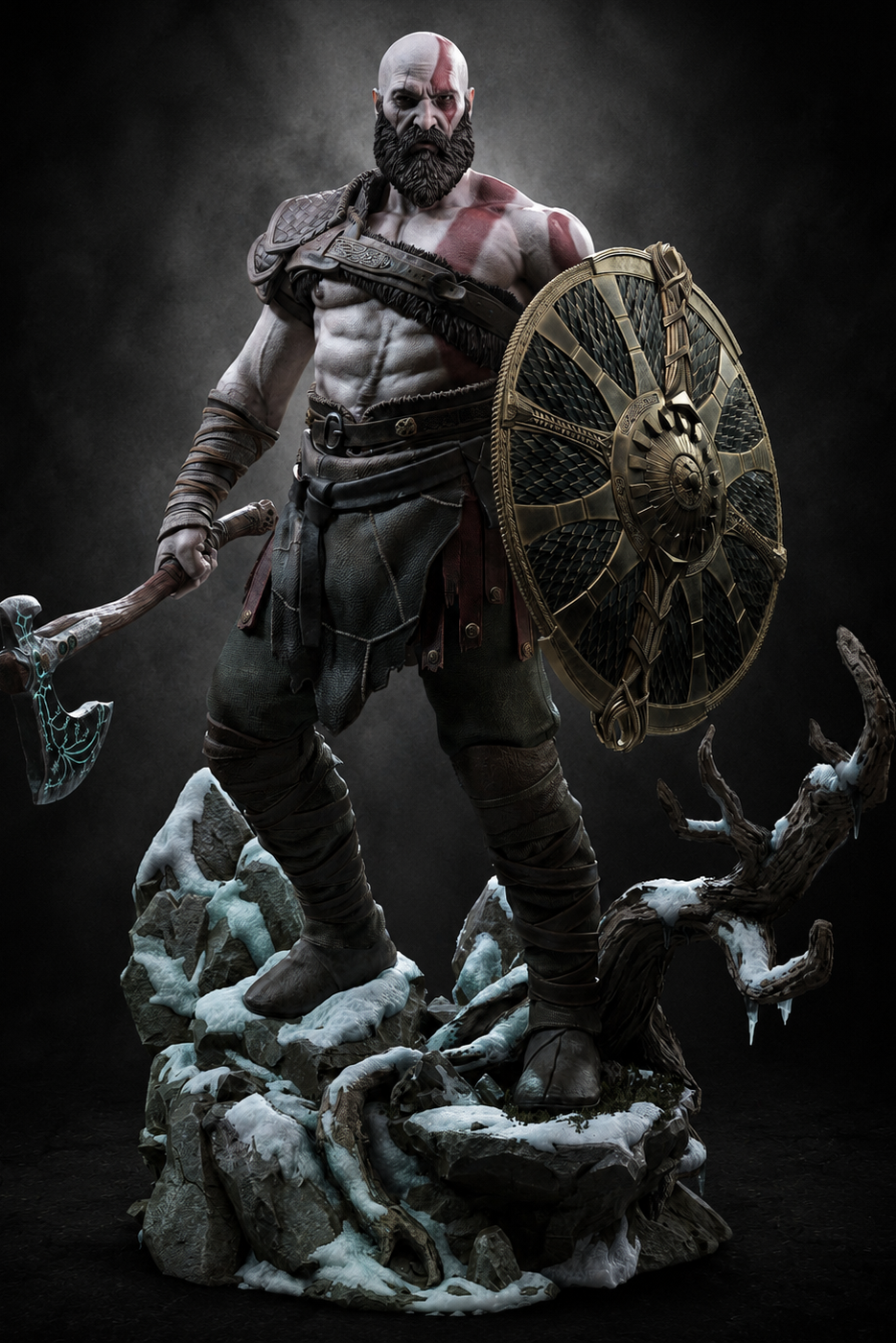 Kratos | God of War | Fan Art – Fully Magnetized Hand-Painted Figure