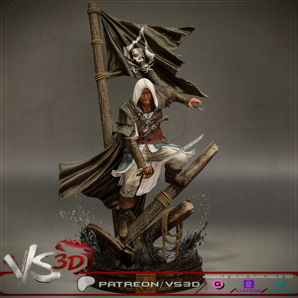 Edward Kenway | Assassin's Creed IV: Black Flag Fan Art | Fully Magnetized Collectible Figurine
