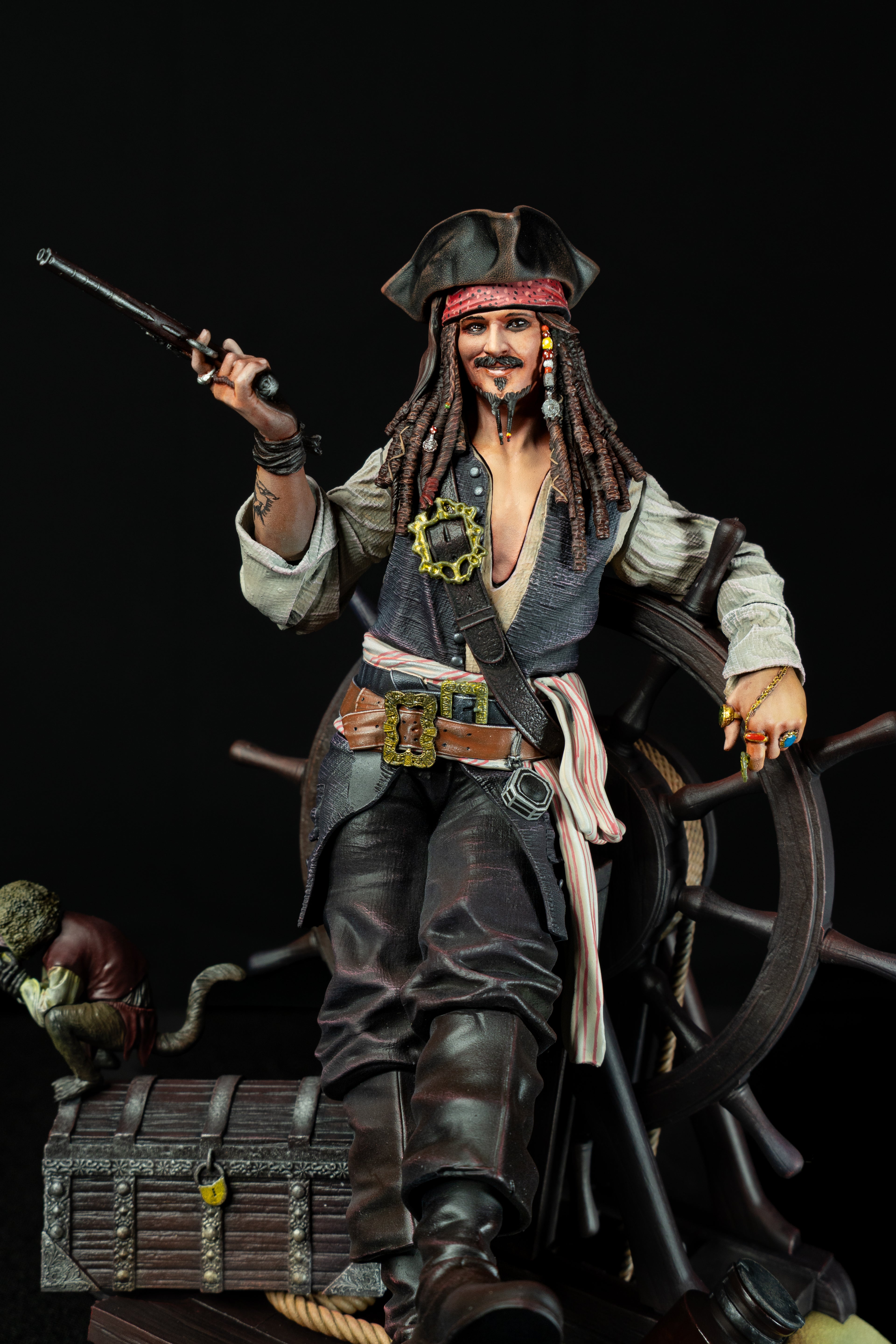 Captain Jack Sparrow | Pirates of the Caribbean | Fan Art – Fully Magnetized Hand-Painted Figure