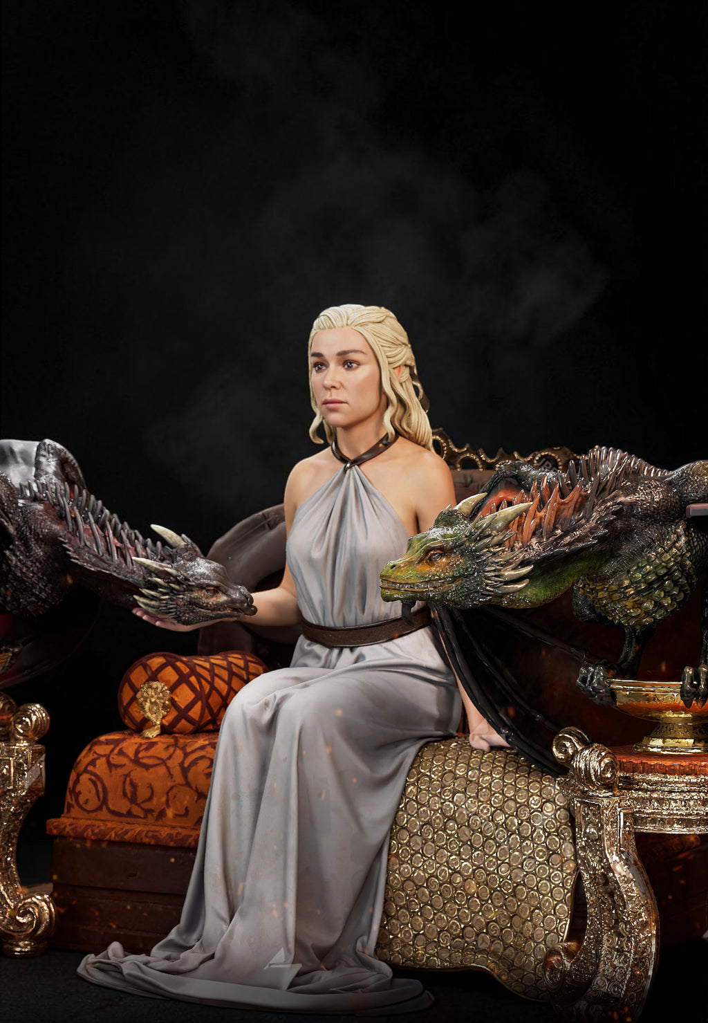 Daenerys Targaryen with Dragons | Game of Thrones | Fan Art | Fully Magnetized Collectible Diorama