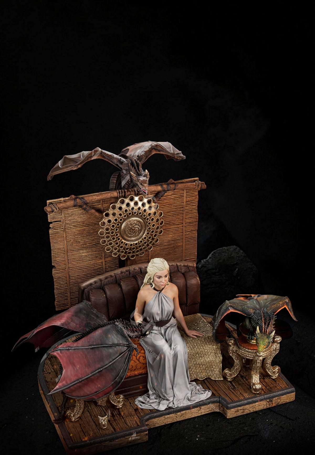 Daenerys Targaryen with Dragons | Game of Thrones | Fan Art | Fully Magnetized Collectible Diorama
