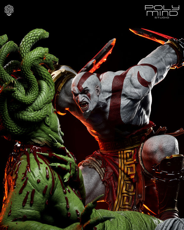 Kratos vs Medusa Diorama | God of War | Fan Art – Fully Magnetized Hand-Painted Figure