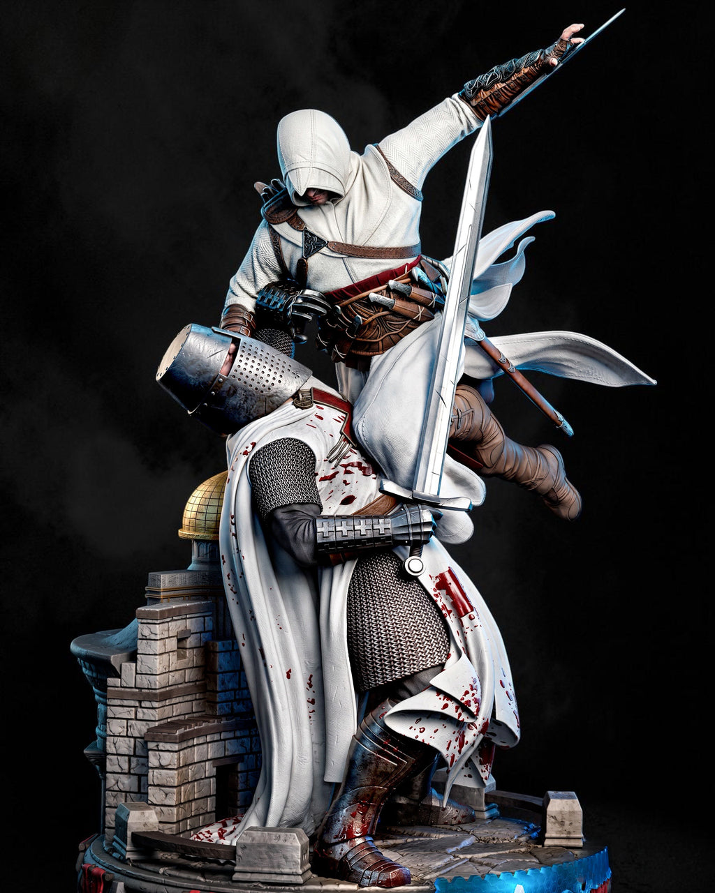 Altair Battle Diorama | Assassin’s Creed | Fan Art | Fully Magnetized Collectible Figurine