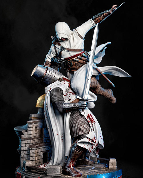 Altair Battle Diorama | Assassin’s Creed | Fan Art | Fully Magnetized Collectible Figurine