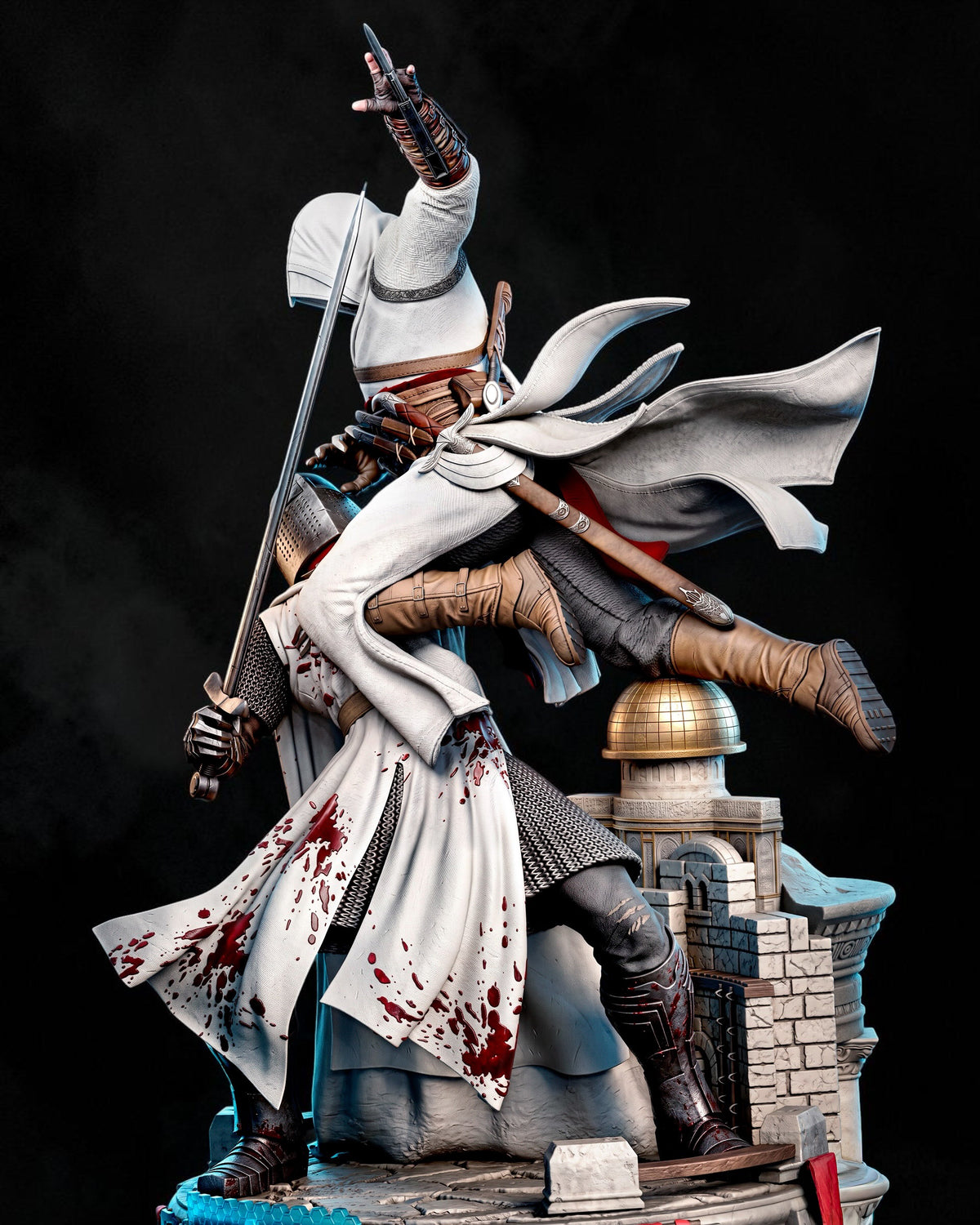 Altair Battle Diorama | Assassin’s Creed | Fan Art | Fully Magnetized Collectible Figurine