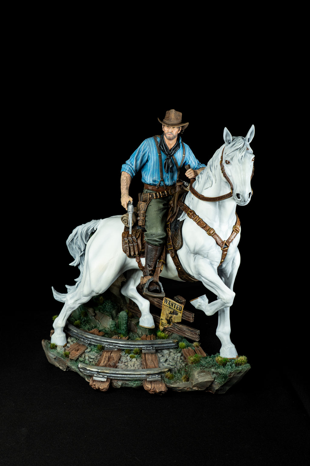 Arthur Morgan on Horse (RDR Fan Art) – Fully Magnetized Hand-Painted Figure
