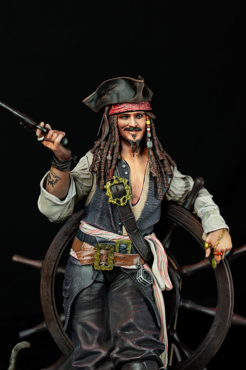 Captain Jack Sparrow | Pirates of the Caribbean | Fan Art – Fully Magnetized Hand-Painted Figure
