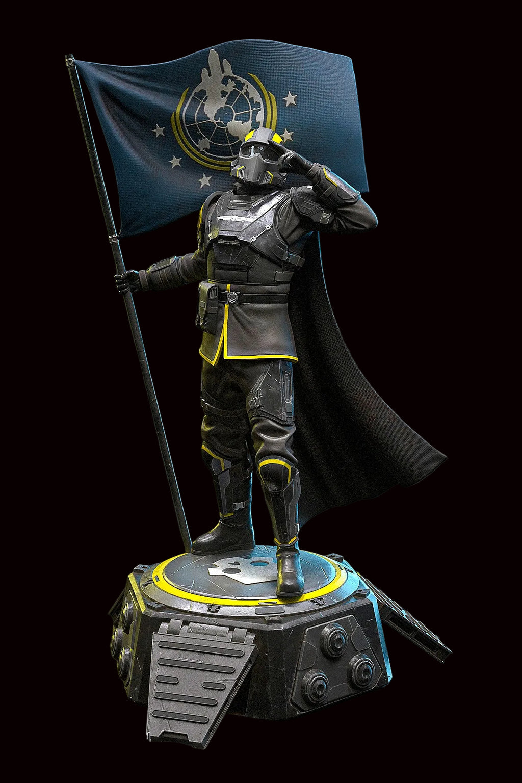 Helldiver (Super Earth Salute) | Helldivers 2 | Fan Art | Fully Magnetized Figurine
