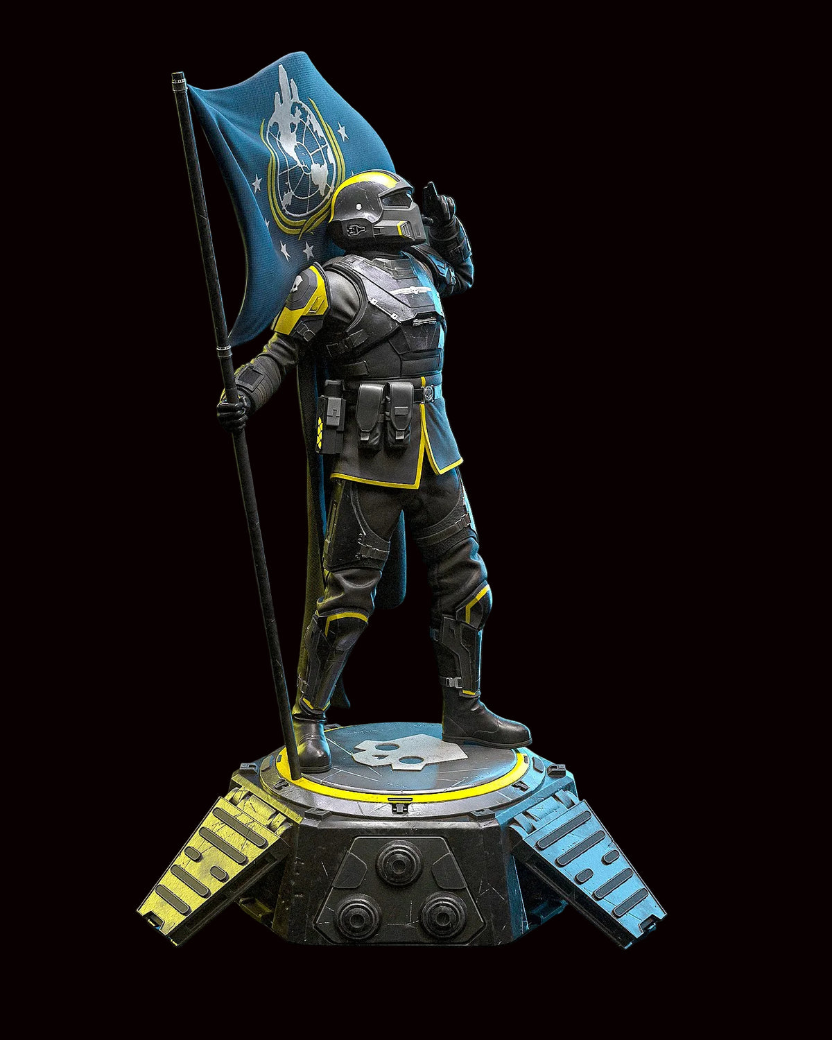 Helldiver (Super Earth Salute) | Helldivers 2 | Fan Art | Fully Magnetized Figurine