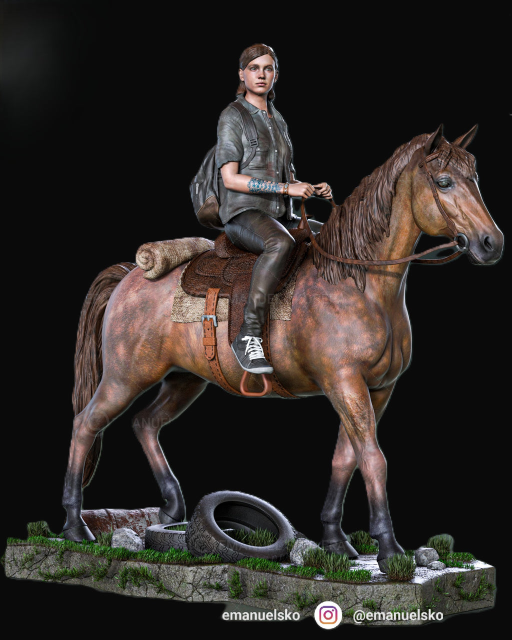 Collectible Fully Magnetized Ellie on Horse Figurine — The Last of Us Part II Fan Art