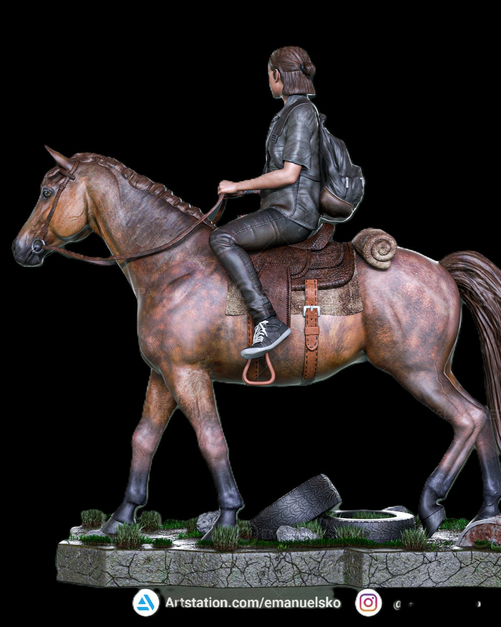 Collectible Fully Magnetized Ellie on Horse Figurine — The Last of Us Part II Fan Art