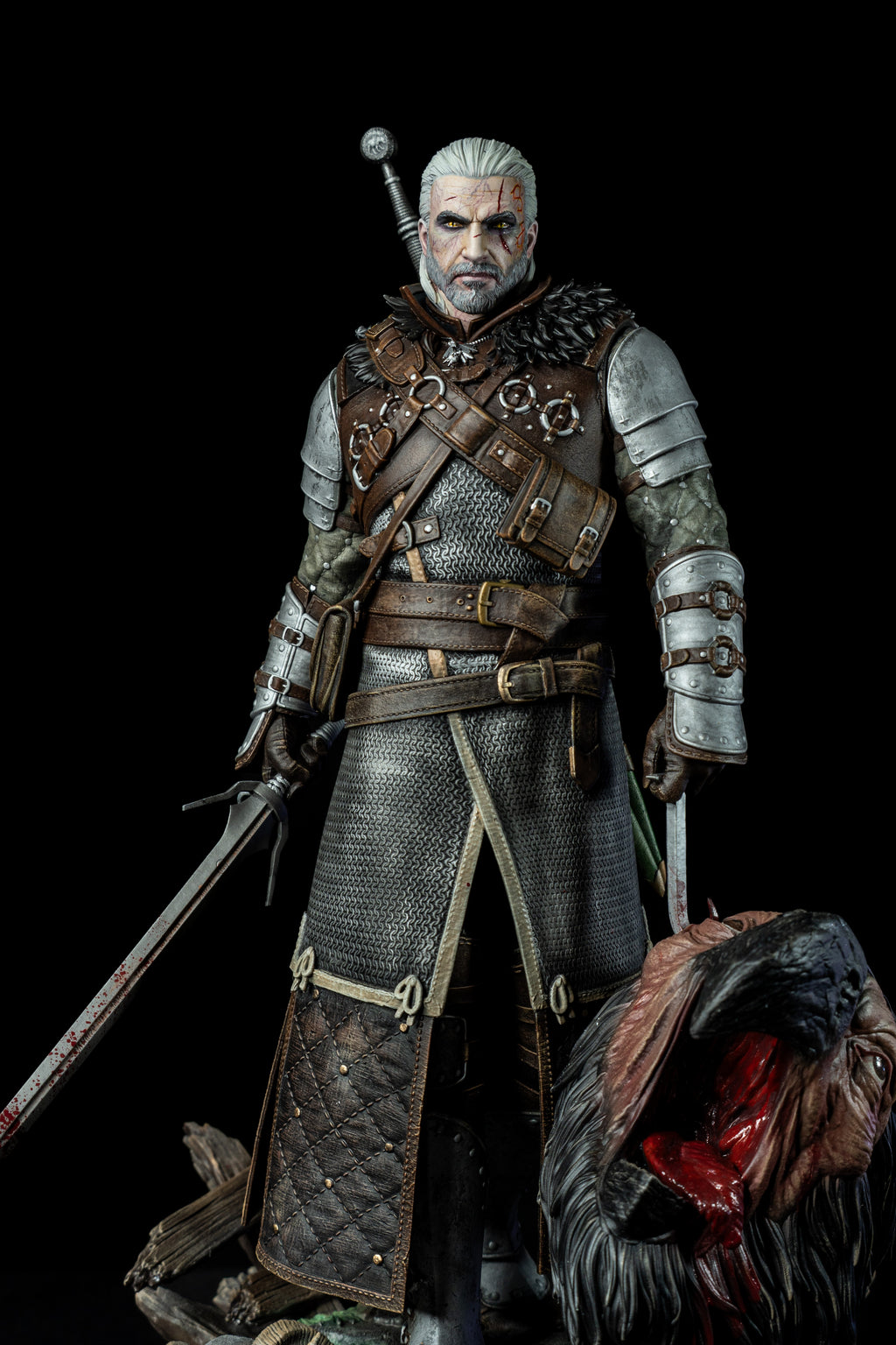 Geralt  | The WItcher | Bear School Armor Collectible Statue | Resin Figure | Hand-Painted Premium Fan Art