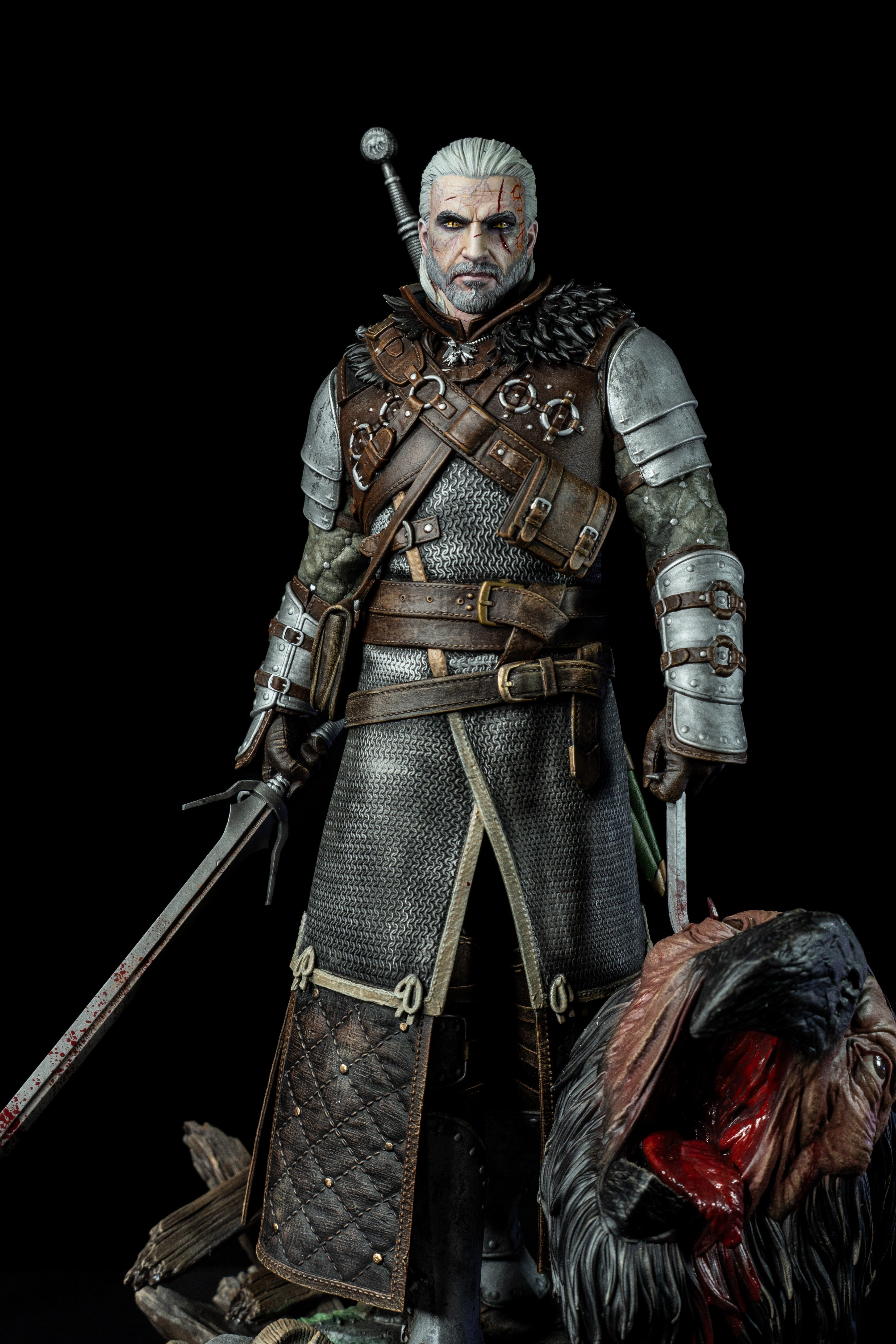 Geralt  | The WItcher | Bear School Armor Collectible Statue | Resin Figure | Hand-Painted Premium Fan Art