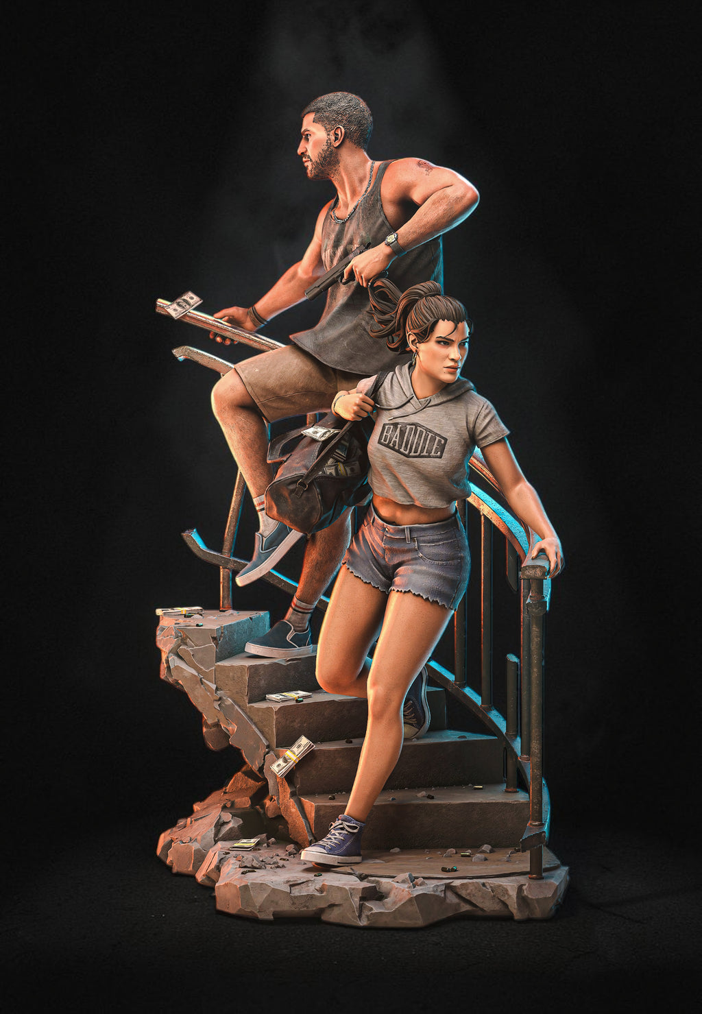 Lucia & Jason | GTA VI | Fan Art | Fully Magnetized Collectible Diorama