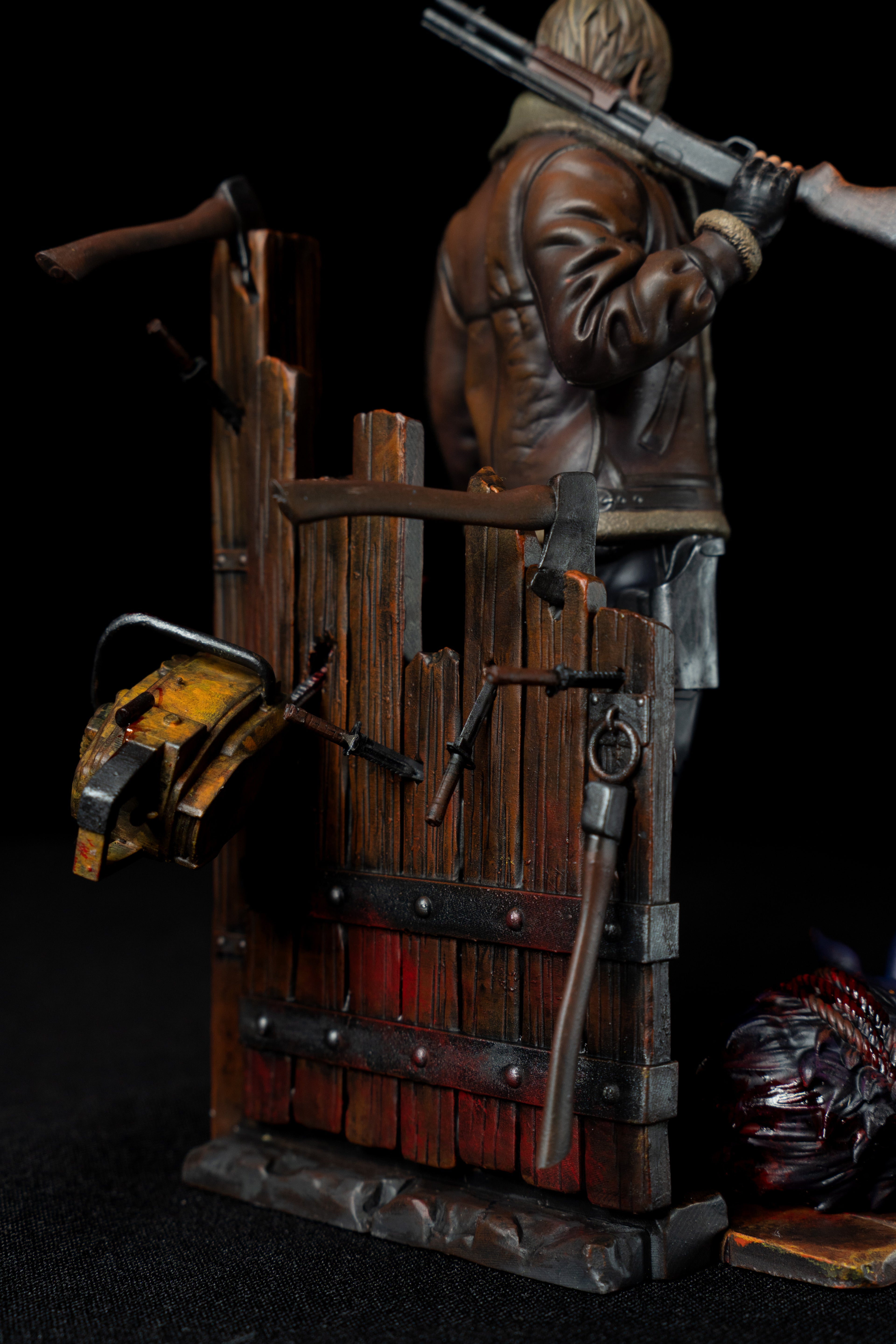 Leon S. Kennedy Resident Evil 4 Sammelfigur | Handbemalte Harzstatue | Hochwertiges Fan-Art