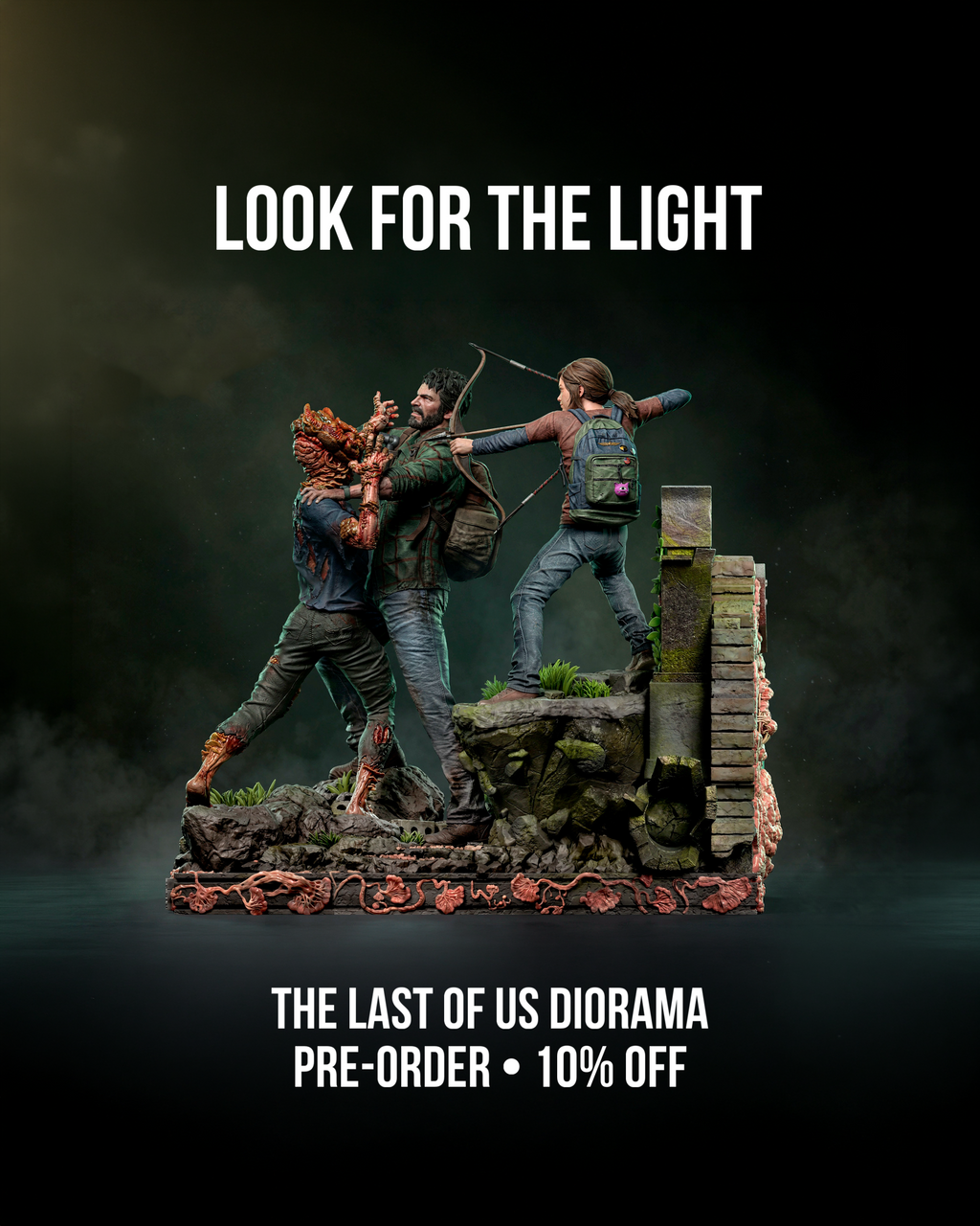 Collectible Joel, Ellie & Clicker 1/6 Scale Diorama Figurine | The Last of Us | Fan Art
