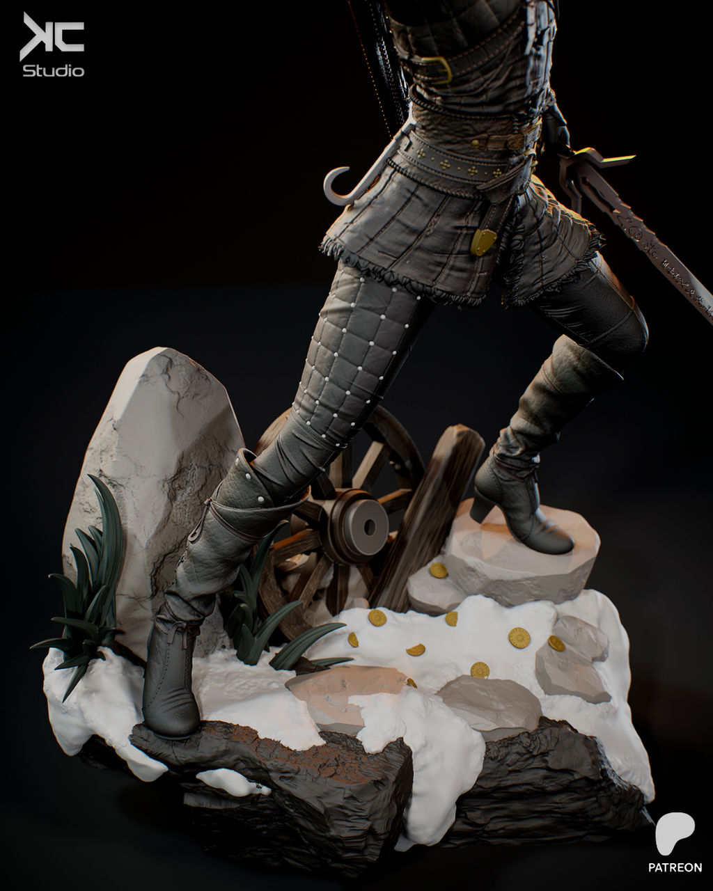 Ciri Battle Pose | The Witcher 3 | Fan Art | Fully Magnetized Collectible Figurine