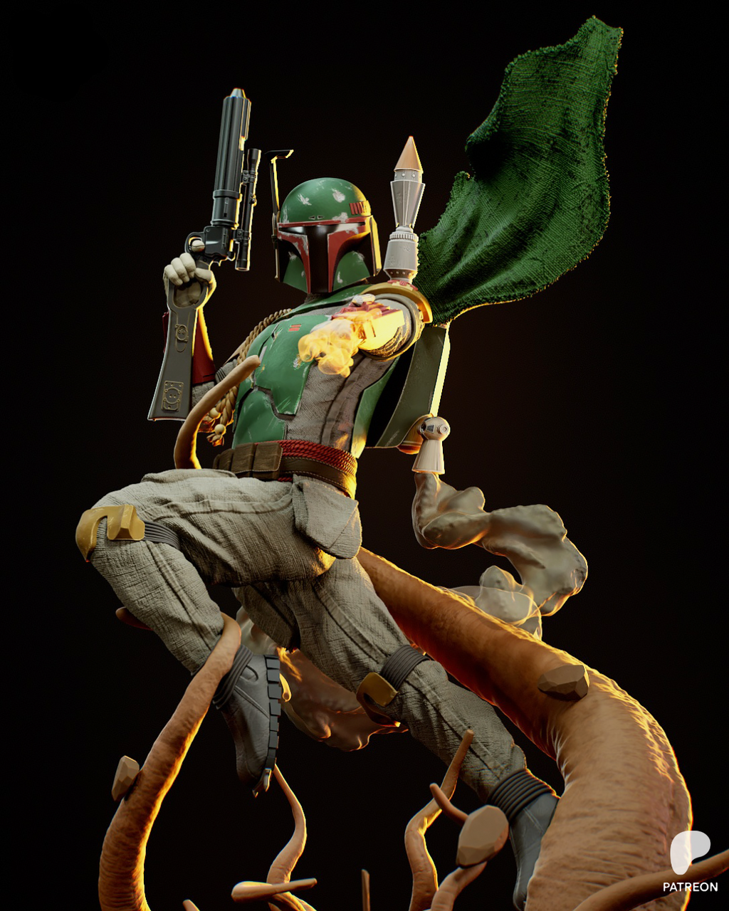 Boba Fett | Star Wars | Fan Art | Fully Magnetized Figurine