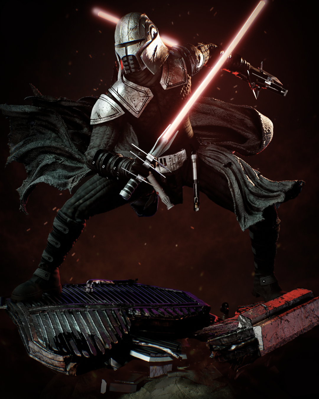 Starkiller (Sith Lord Armor) | Star Wars: The Force Unleashed | Fan Art | Fully Magnetized Figurine