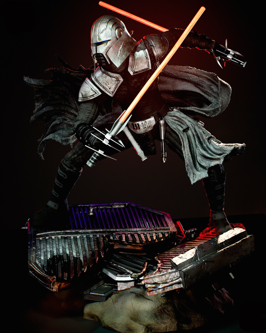 Starkiller (Sith Lord Armor) | Star Wars: The Force Unleashed | Fan Art | Fully Magnetized Figurine