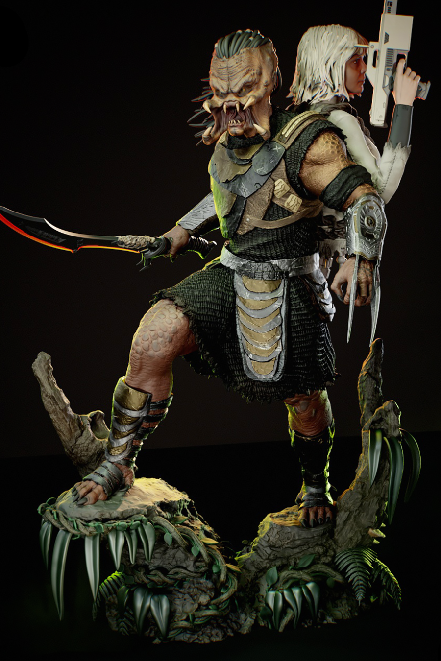Feral Predator & Naru | Prey / Predator | Fan Art | Fully Magnetized Collectible Figurine