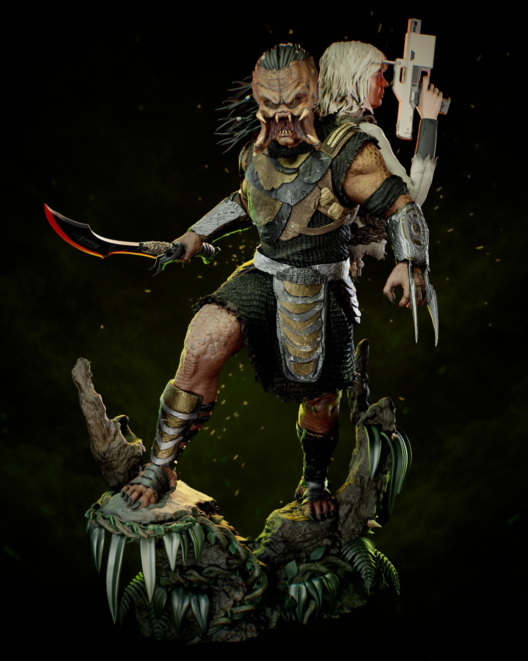 Feral Predator & Naru | Prey / Predator | Fan Art | Fully Magnetized Collectible Figurine