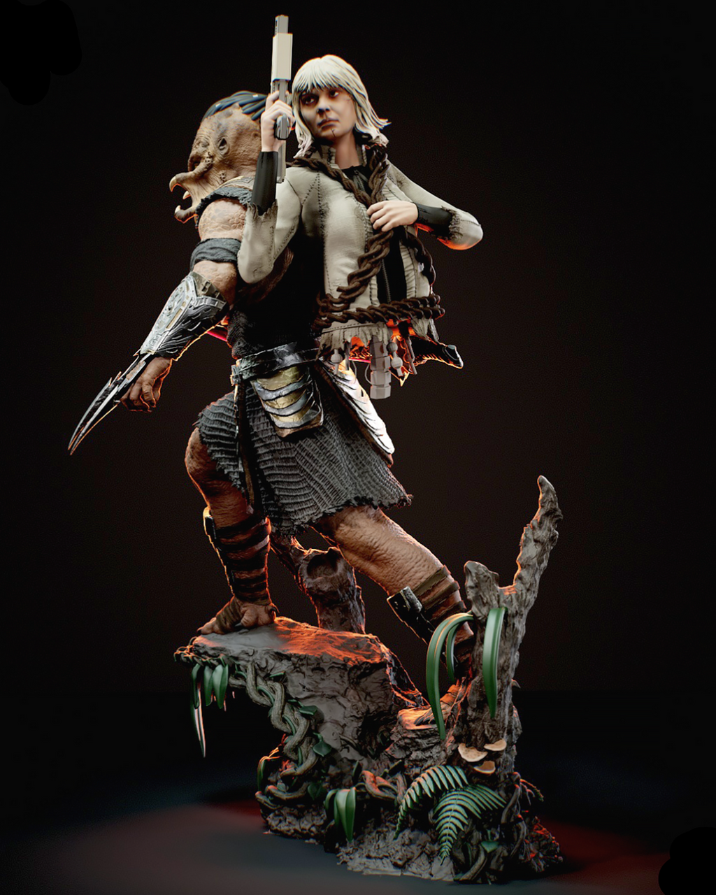 Feral Predator & Naru | Prey / Predator | Fan Art | Fully Magnetized Collectible Figurine