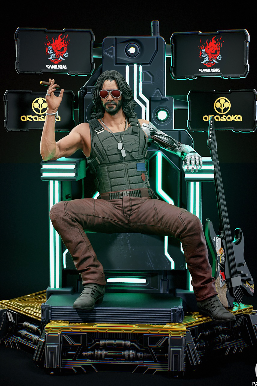 Collectible Fully Magnetized Johnny Silverhand Figurine | Cyberpunk 2077 | Fan Art