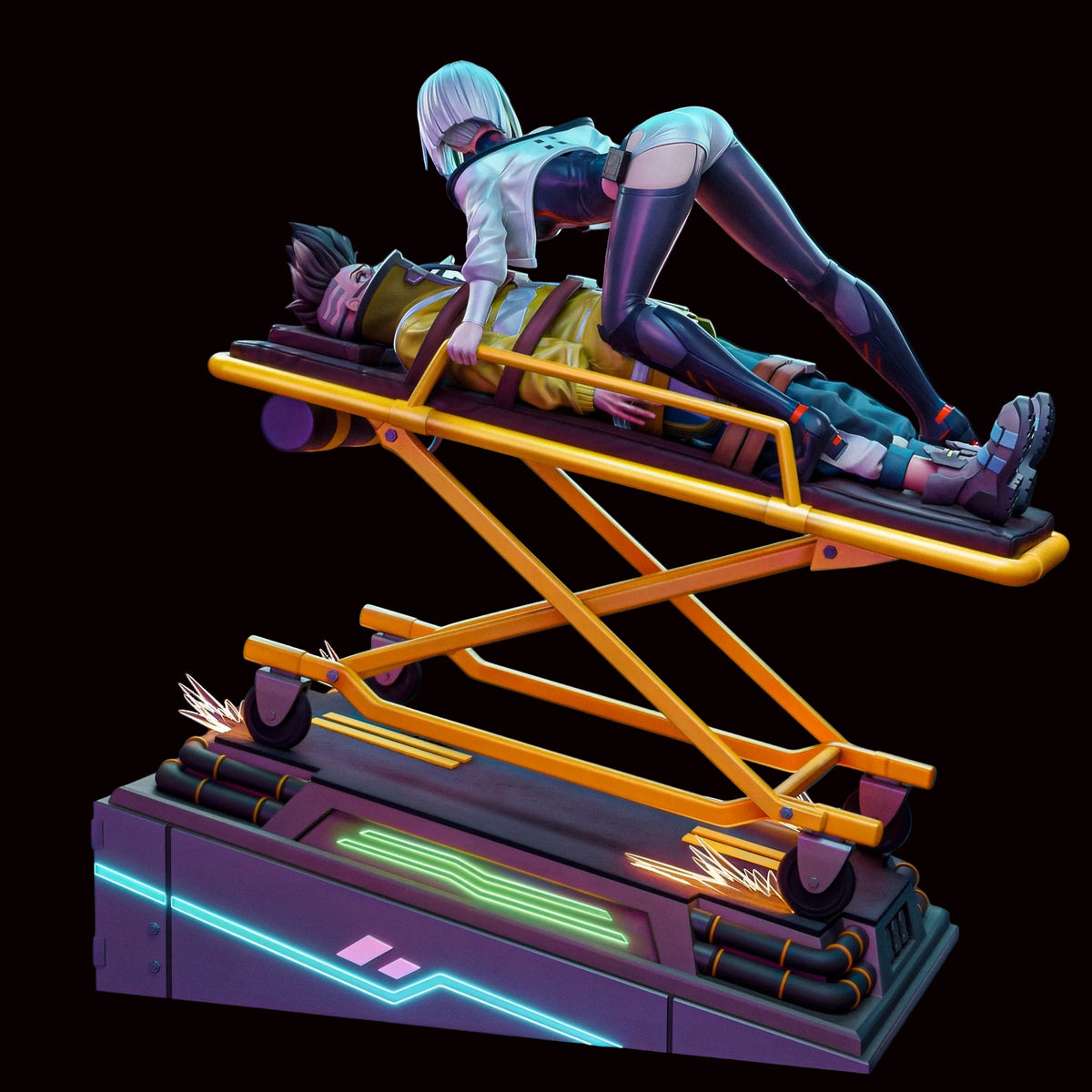 Lucy & David Martinez | Cyberpunk: Edgerunners | Fan Art | Fully Magnetized Figurine