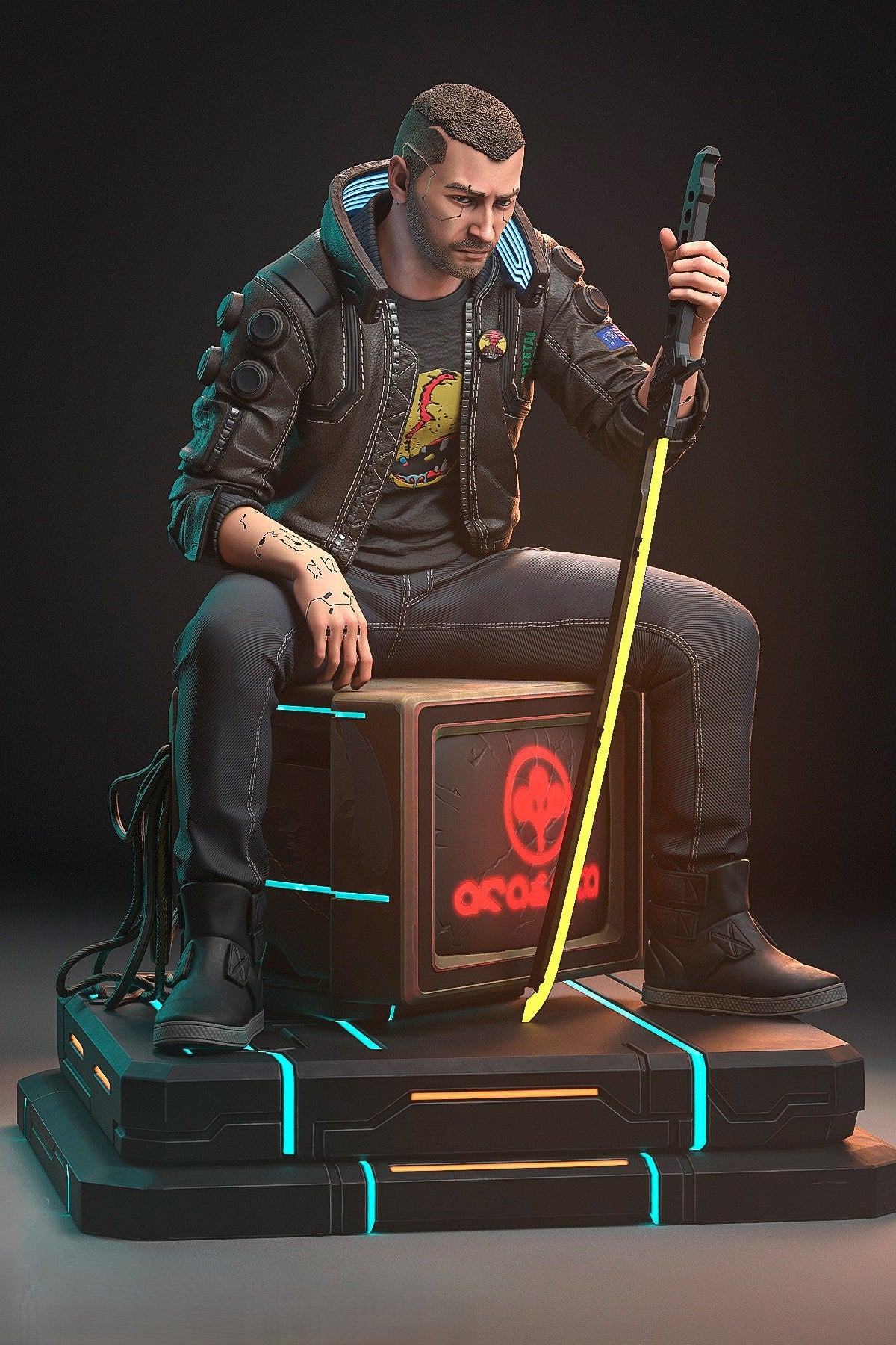 Male V | Cyberpunk 2077 | Fan Art | Fully Magnetized Collectible Figurine
