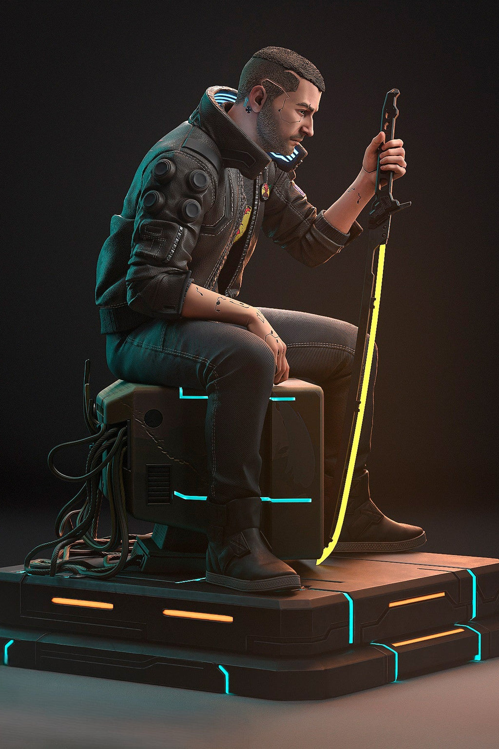 Male V | Cyberpunk 2077 | Fan Art | Fully Magnetized Collectible Figurine