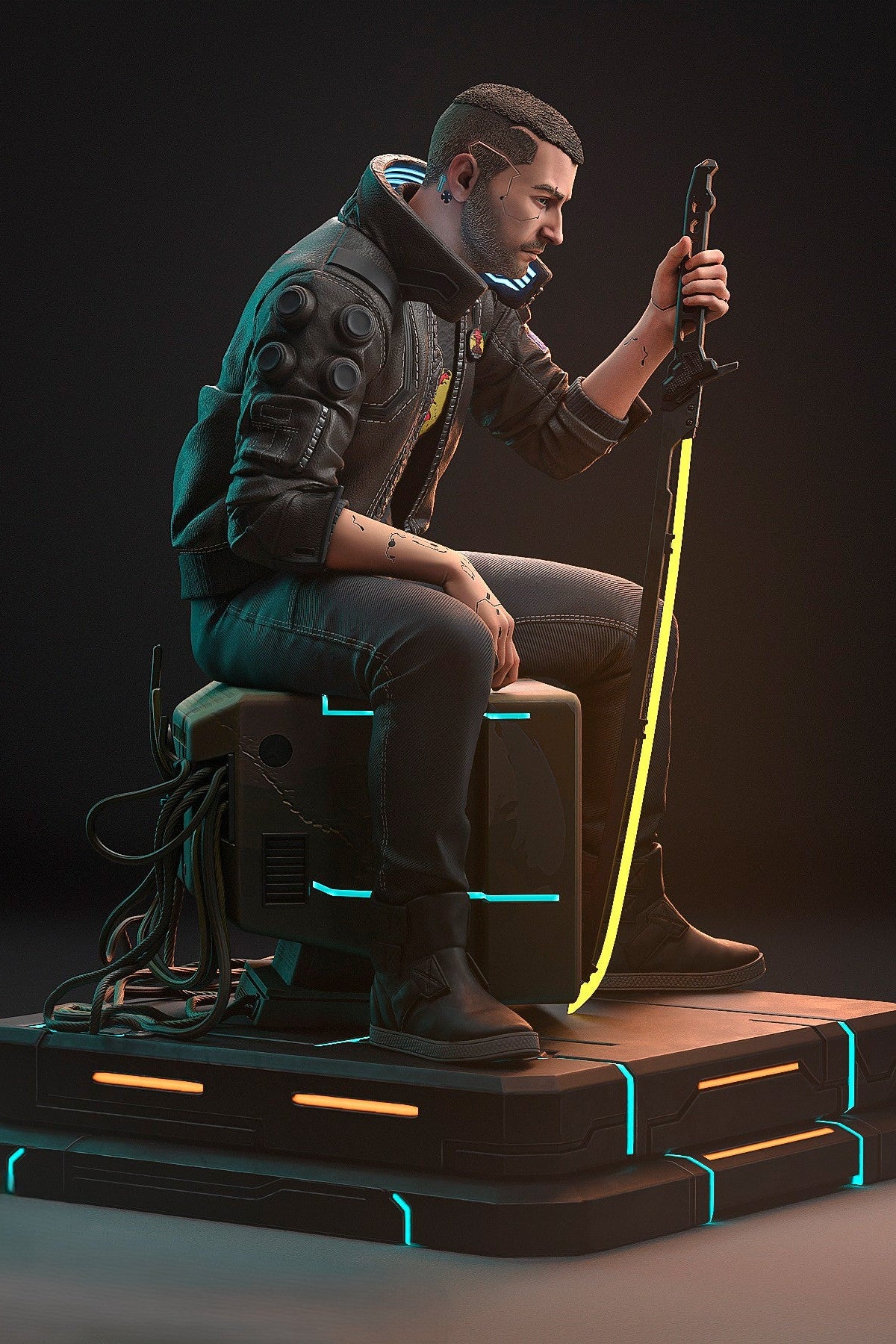 Male V | Cyberpunk 2077 | Fan Art | Fully Magnetized Collectible Figurine